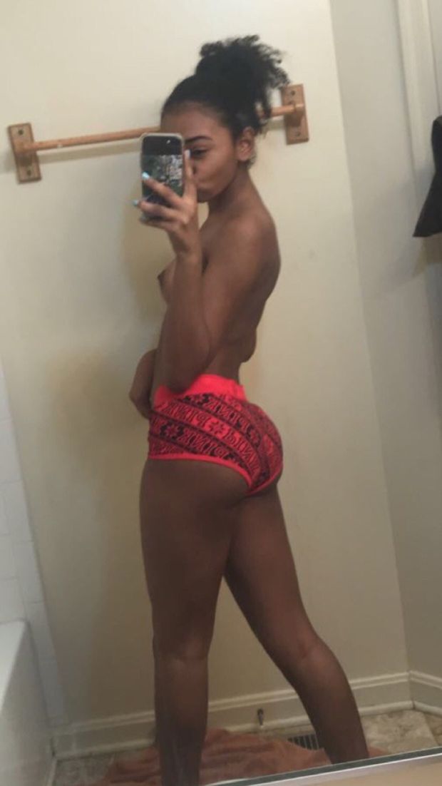 Ebony Girlfriend Showing Off Perky Tits and Fat Ass