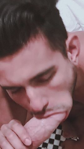 Sucking an uncut cock