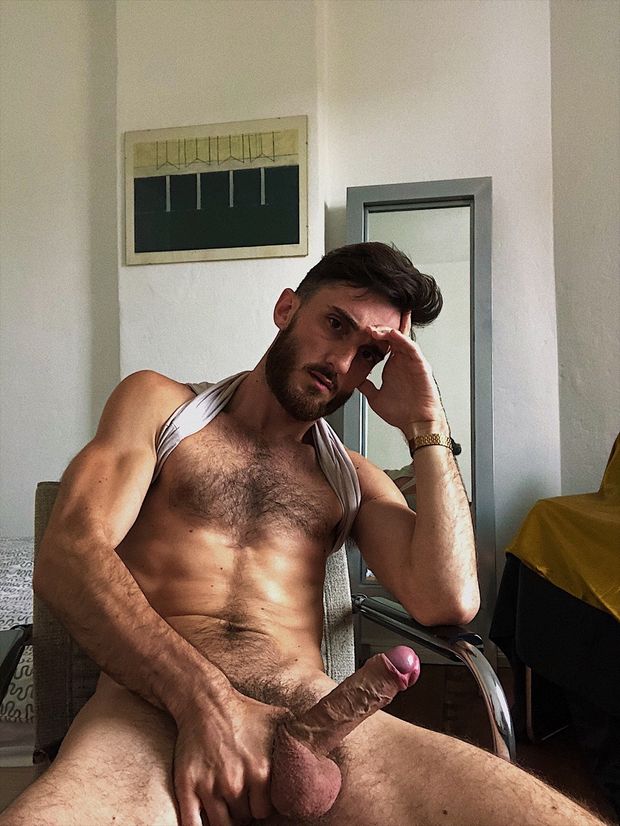HOT hairy, uncut stud, with an awesome veiny cock!