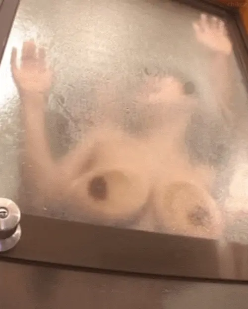Getting her big tits bouncing in the bathroom