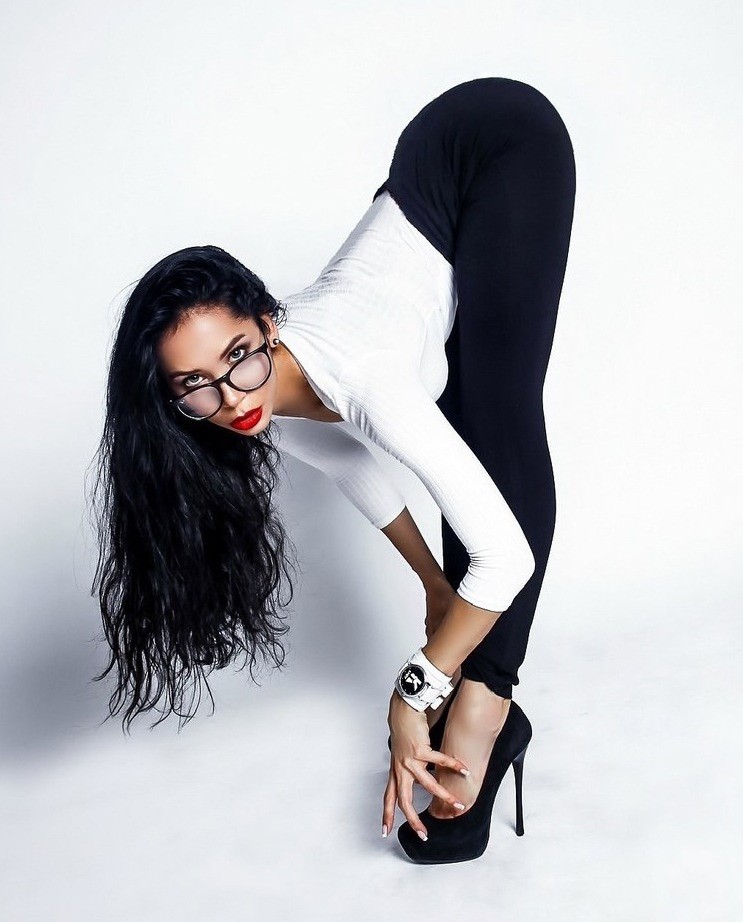 Bent over librarian