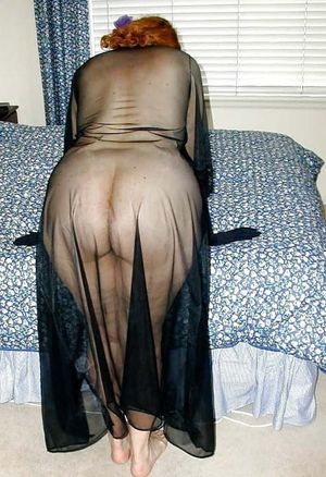 Pale ass through sheer peignoir
