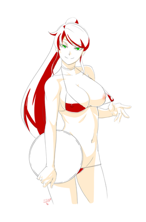 Pyrrha does a nip slip