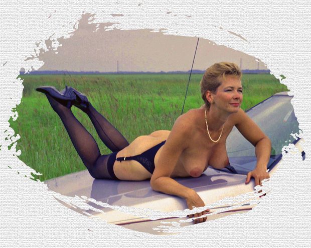 Posing on car