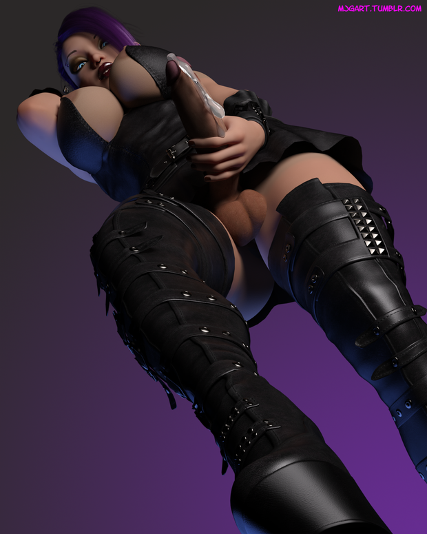 Hot futa in leather stepping on you