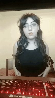 Gorgeous amateur teen showing off her huge tits again.