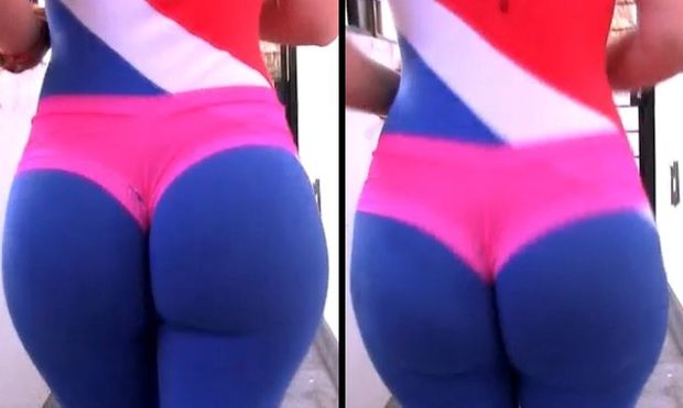 Fiona in blue bodysuit