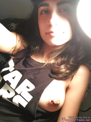 Perfect Star Wars Fan Showing Just One Piereced Boob