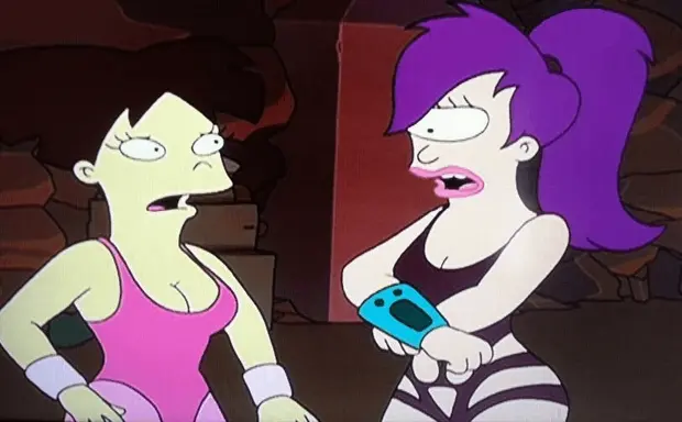 Leela stripping off