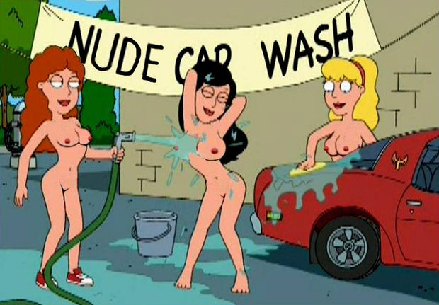 cartoon naked car wash