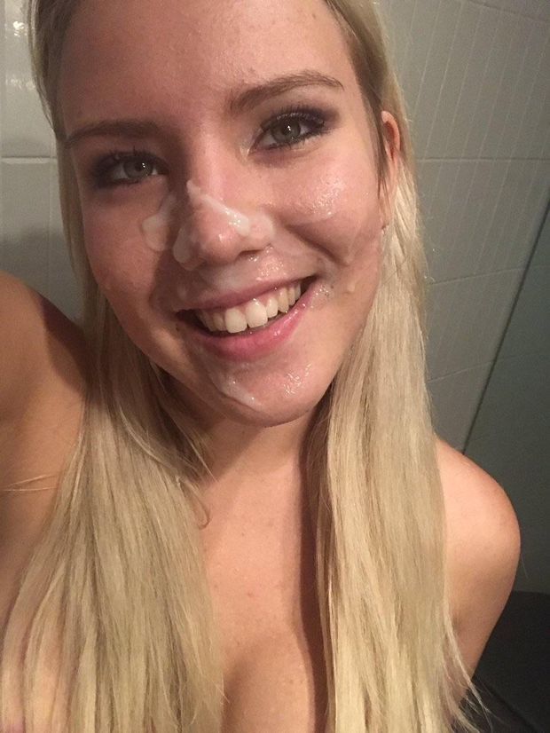 cute blonde selfie facial