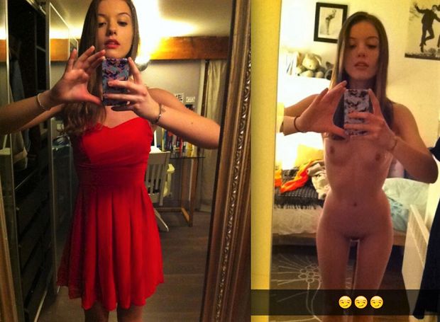 on/off - naked snapchat selfie with small tits