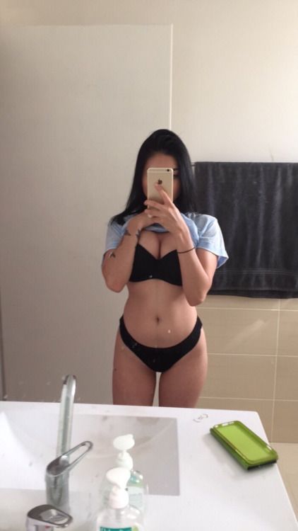 cute asian selfie in bra and panties