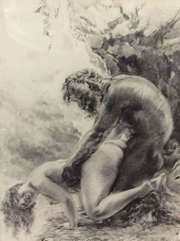 A satyr fucking a woman from behind