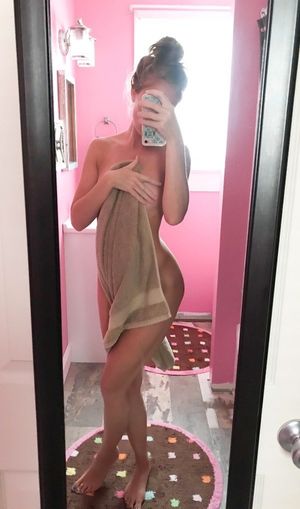 sexy selfie naked with towel