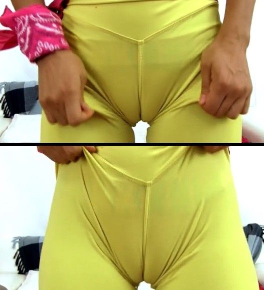 Winona in yellow yoga pants