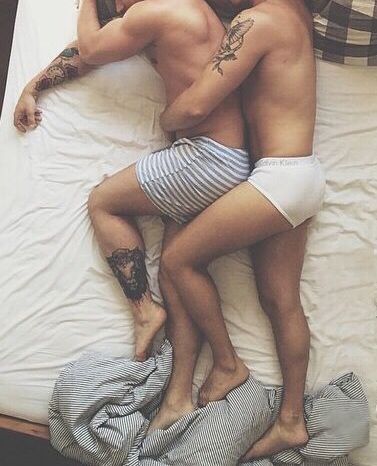boyfriends in bed