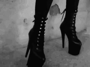 Black ankle boot heels