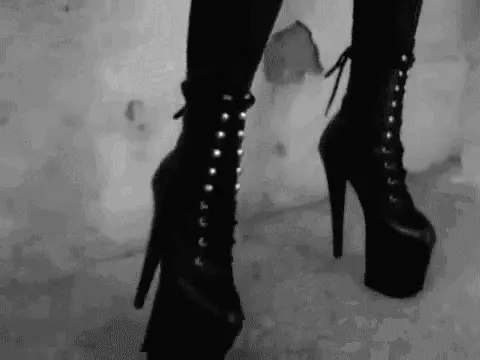 Black ankle boot heels