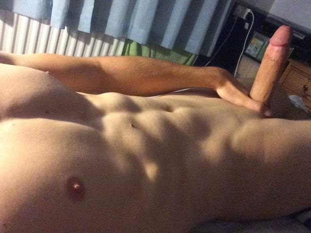 Laying here wishing there was someone to sit on my cock