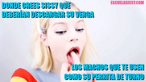sissy quiere la leche de su amo
