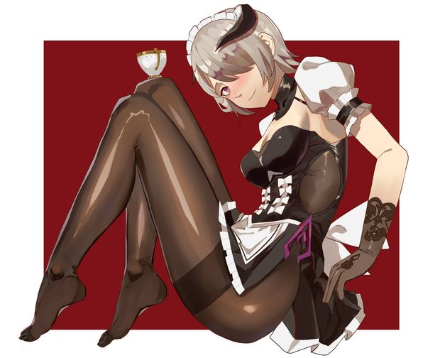 Maid showing Pantyhose