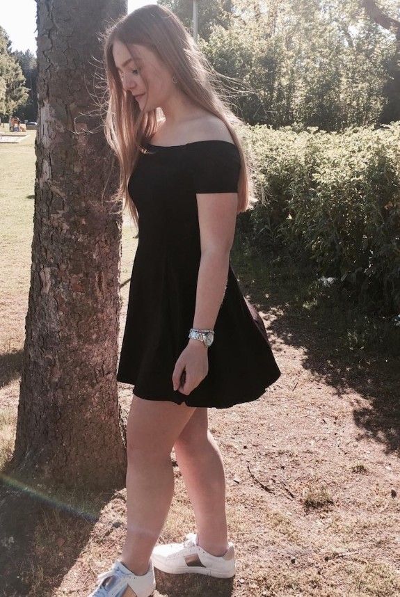 cute brunette with nice legs