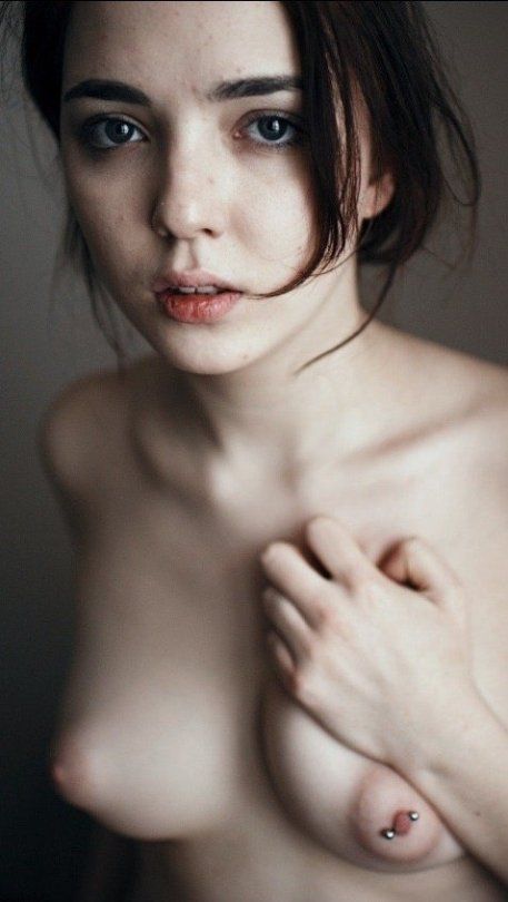 Shy brunette