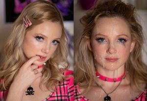 Cute face porn star before and after cum facial