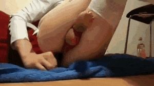 trap cums from anal dildo