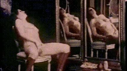 Touching herself in mirrors