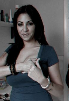 Brunette showing off big tits