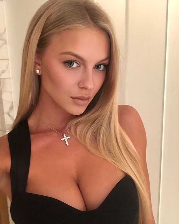 Alena Filinkova looks good in a low cut dress