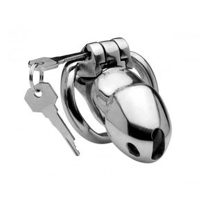 Keep your slave confined all day and all night! This chastity device has a uniquely compact design, with an internal locking system that pre