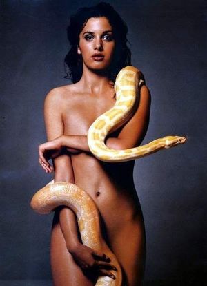 Sonja, daughter of Natassja,Kinski in her own snake shoot