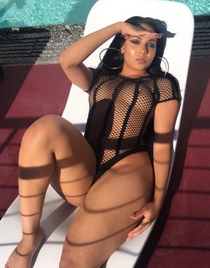 hot ebony baby in see thru one piece