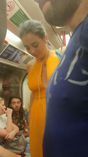 braless on london underground