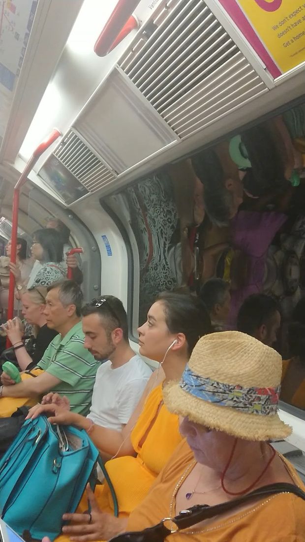 braless on the london underground