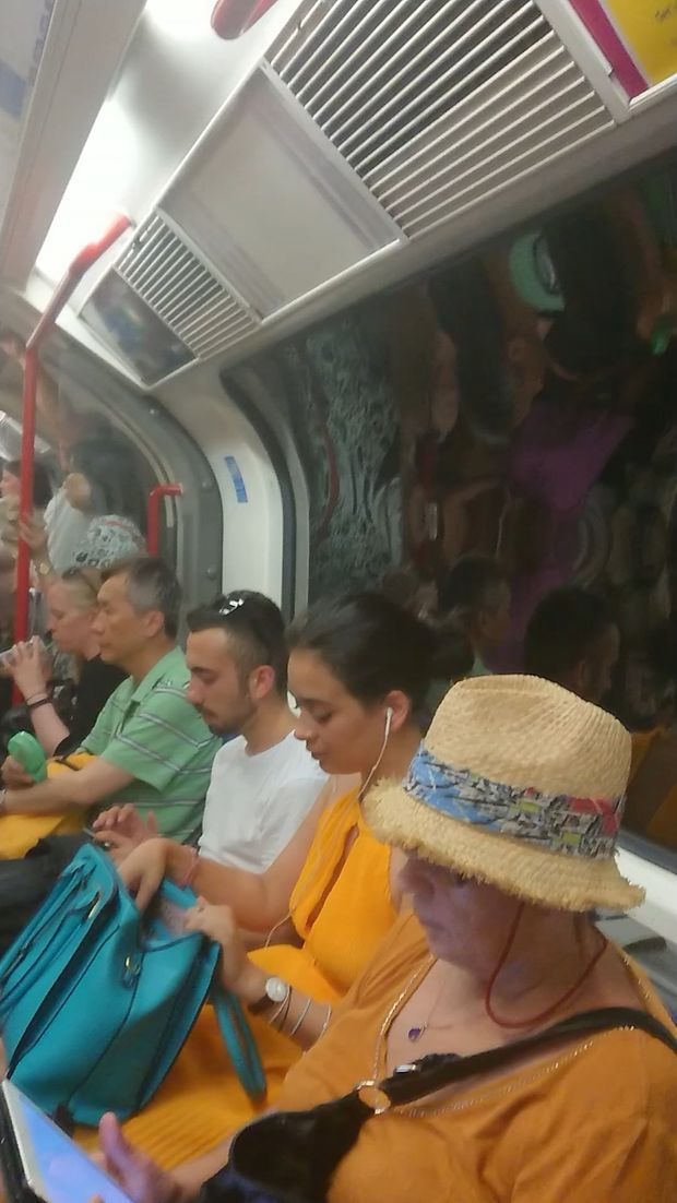 braless on the london underground