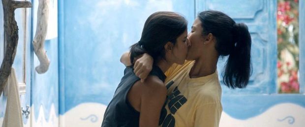 Patricia Velasquez & Danay Garcia Lesbian Scene from ‘Liz in September’