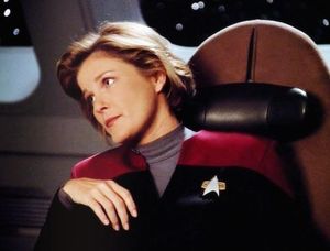 Kate Mulgrew as Captain Kathryn Janeway in Star Trek: Voyager