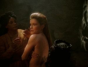 Kate Mulgrew as Captain Kathryn Janeway in Star Trek: Voyager