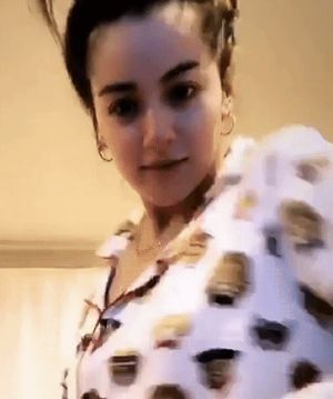 Chloe Bennet nipple slip in pajamas