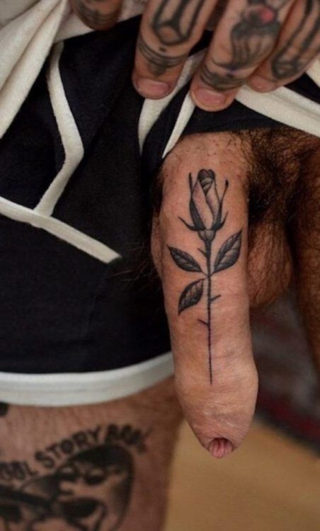 Inked Uncut Cock!