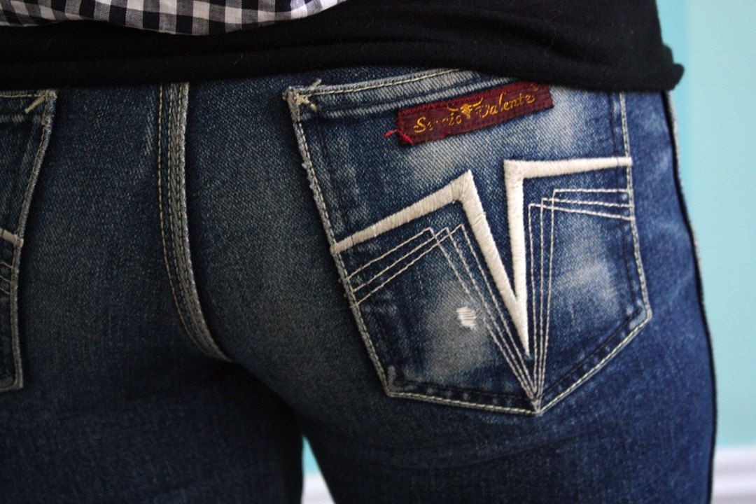 Retro Designer Jeans Ass Close-Up