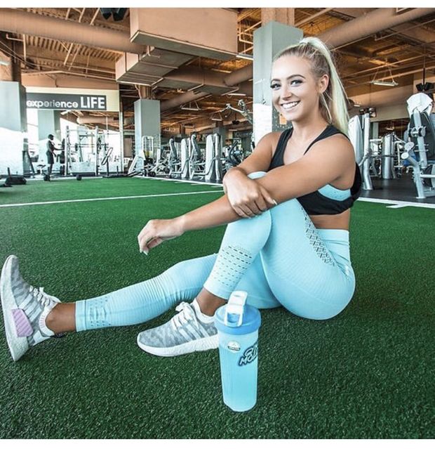 Hot blonde fit teen in athletic wear