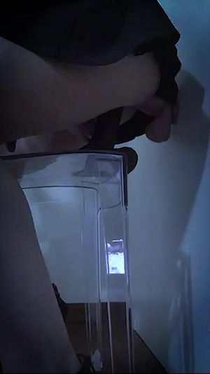 Lady plays with her toys.