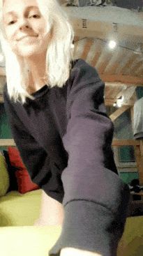 Sexy blonde shakes her great breasts