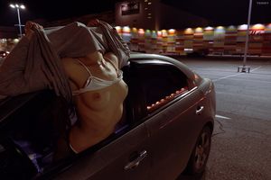 Big tits in the carrrr