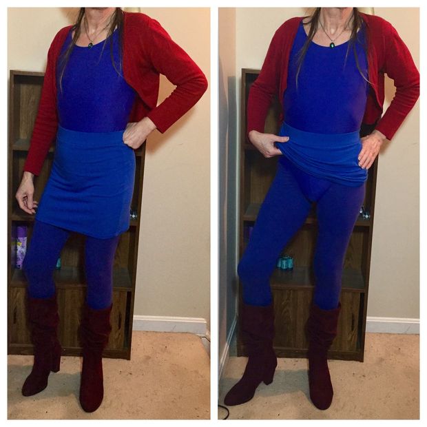 One of my daily wear leotard outfits. Usually I don’t wear the skirt.